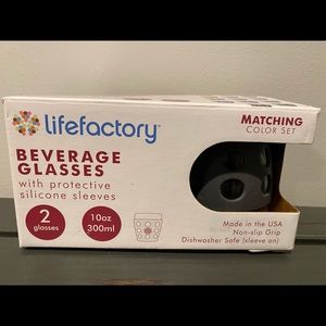 Lifefactory 10oz glass set in black